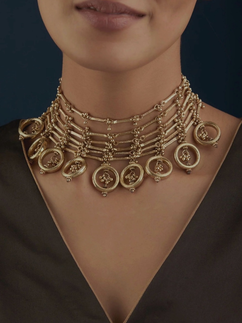 House of Tuhina Indian Gold Tone Choker